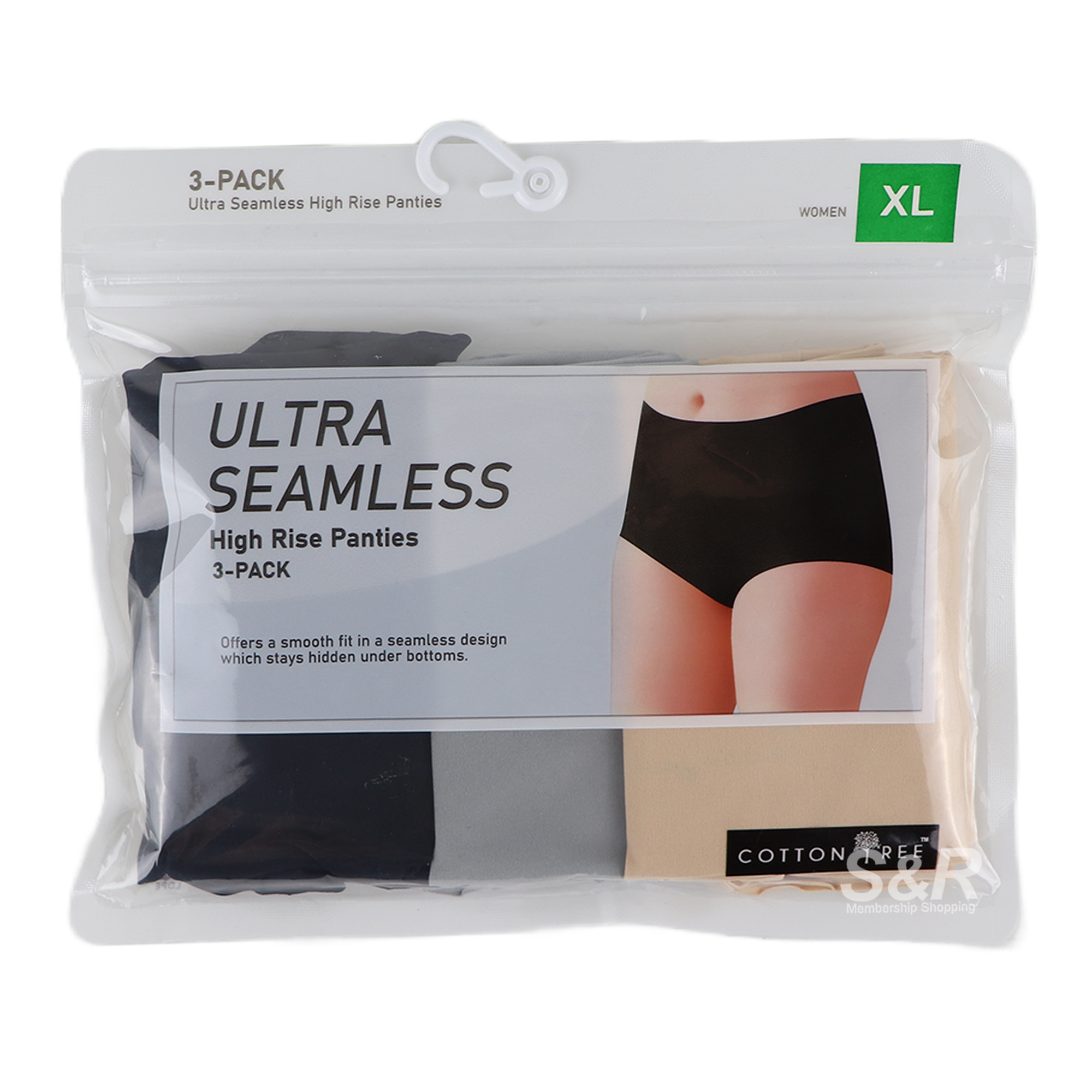 Cotton Tree Ultra Seamless High Rise Panties XL 3-Pack